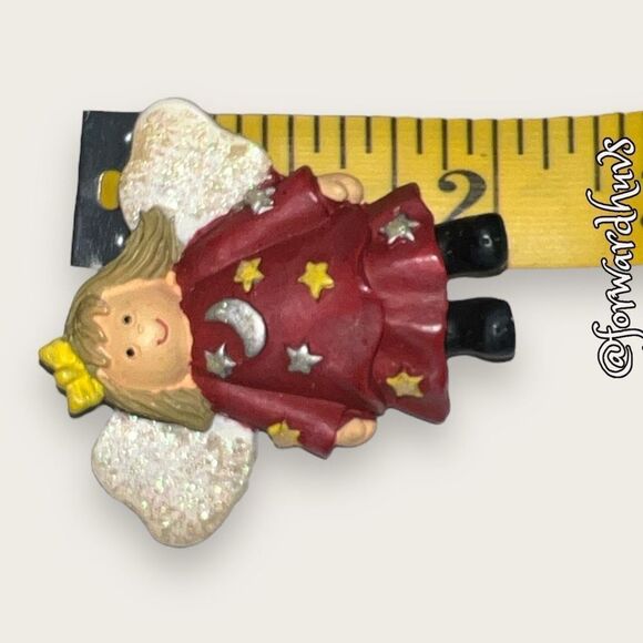 Vintage Hand Painted Angel Brooch - Picture 6 of 8